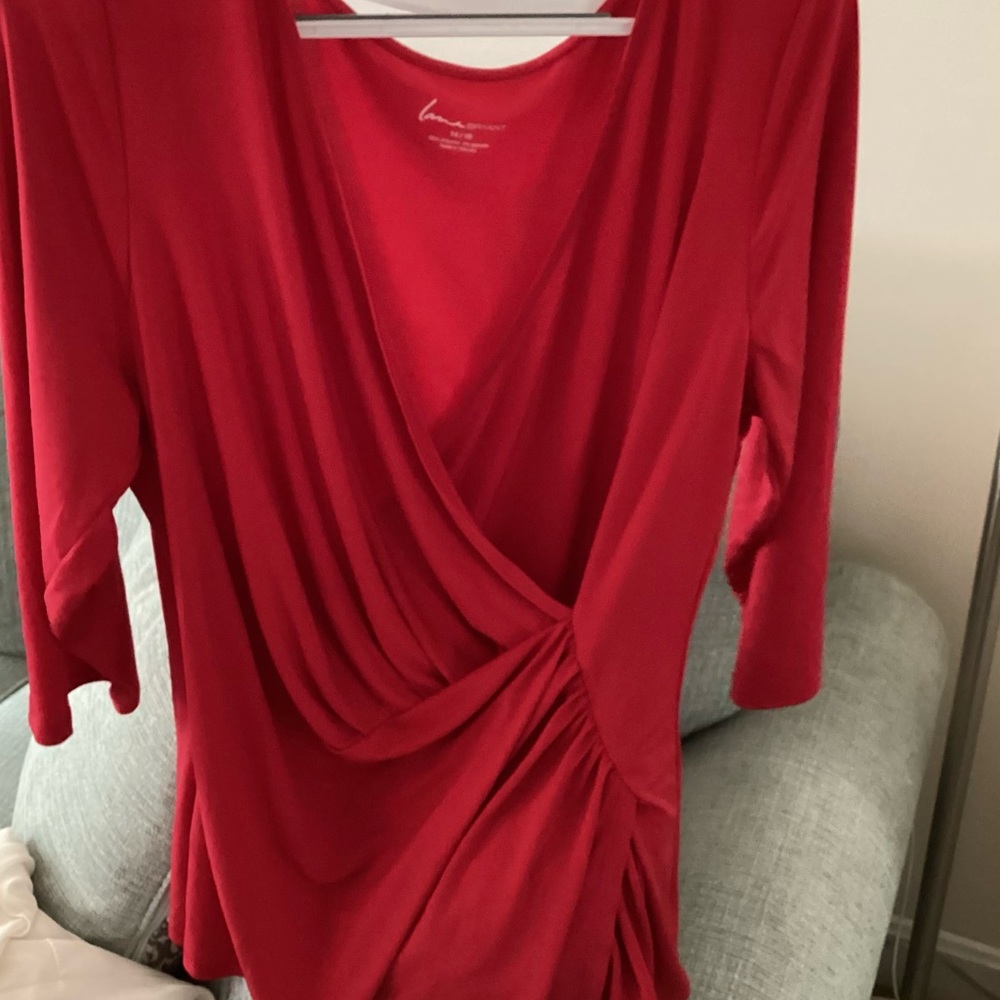 Red surplus top size 14/16 Lane Bryant never worn
